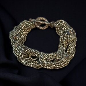 Marlyn Schiff gold tone multi chain link toggle bracelet